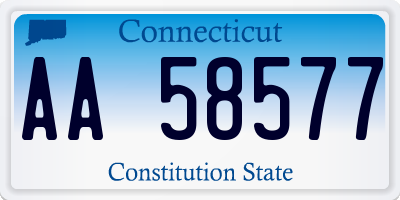 CT license plate AA58577