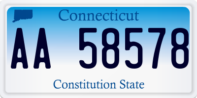 CT license plate AA58578