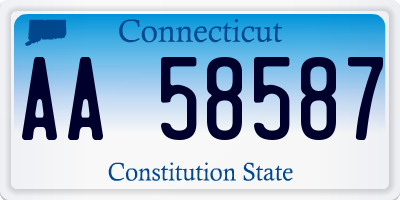 CT license plate AA58587