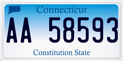 CT license plate AA58593