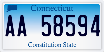 CT license plate AA58594