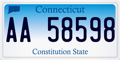 CT license plate AA58598