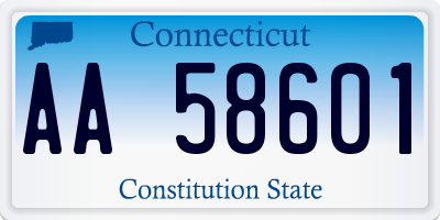 CT license plate AA58601