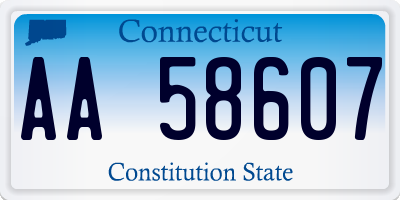 CT license plate AA58607