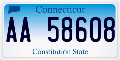 CT license plate AA58608