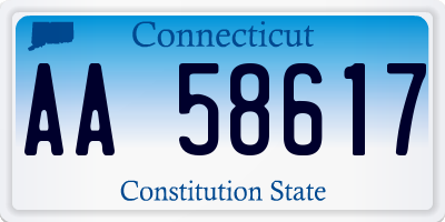 CT license plate AA58617