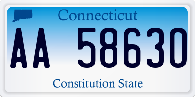 CT license plate AA58630