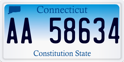 CT license plate AA58634