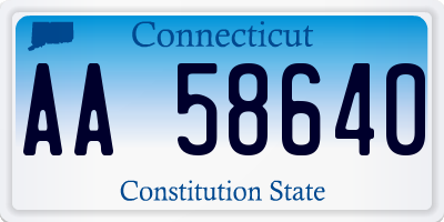 CT license plate AA58640