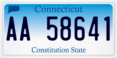 CT license plate AA58641