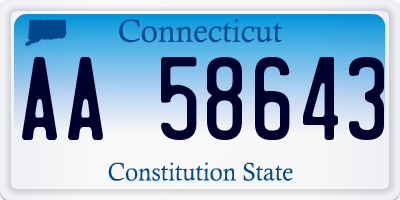 CT license plate AA58643