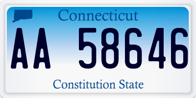 CT license plate AA58646