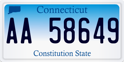 CT license plate AA58649