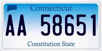 CT license plate AA58651