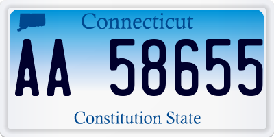 CT license plate AA58655
