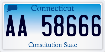 CT license plate AA58666