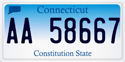 CT license plate AA58667