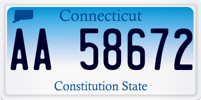 CT license plate AA58672