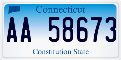 CT license plate AA58673