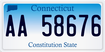 CT license plate AA58676