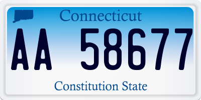 CT license plate AA58677