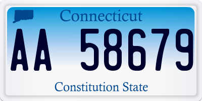 CT license plate AA58679