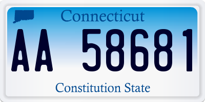 CT license plate AA58681