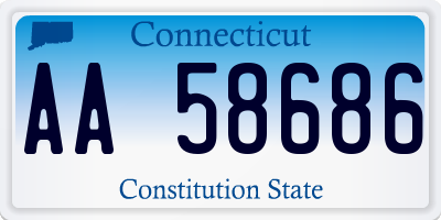 CT license plate AA58686