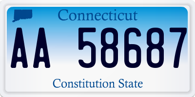 CT license plate AA58687