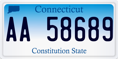 CT license plate AA58689