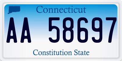 CT license plate AA58697