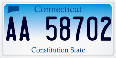 CT license plate AA58702