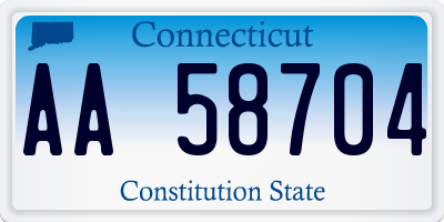 CT license plate AA58704
