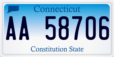 CT license plate AA58706