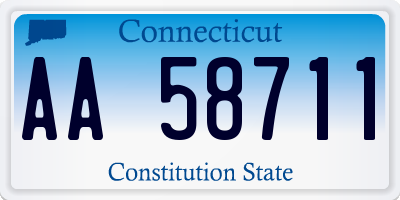 CT license plate AA58711