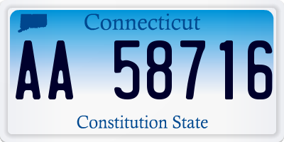 CT license plate AA58716