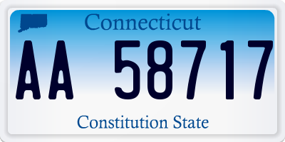 CT license plate AA58717