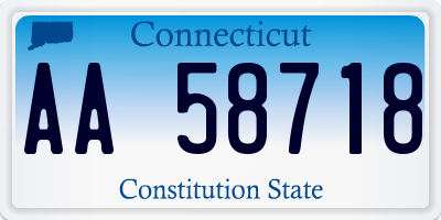 CT license plate AA58718