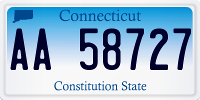 CT license plate AA58727