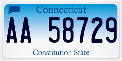 CT license plate AA58729