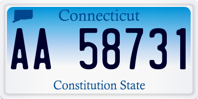 CT license plate AA58731