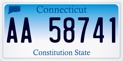 CT license plate AA58741