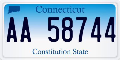 CT license plate AA58744