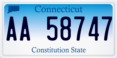 CT license plate AA58747