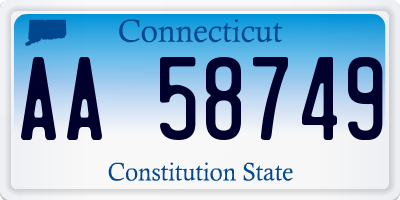 CT license plate AA58749