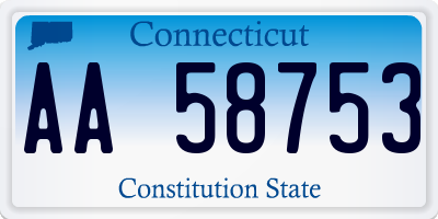 CT license plate AA58753