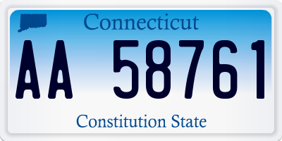 CT license plate AA58761