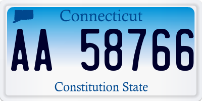 CT license plate AA58766