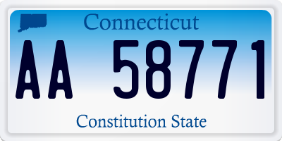 CT license plate AA58771