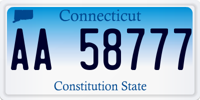 CT license plate AA58777